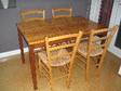 PINE TABLE   4 CHAIRS Solid pine table 4' x 2' 6